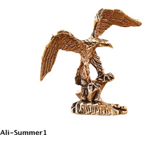ćEć1Pc Brass Eagle Statue Sculpture Handmade Crafts Ornament Vintage Brass Bird Figurine Home Office Desk Animal Decoration