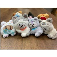 2025 KPOP Superstar Male Band JungKook V CAT DAY Pacifier Series Same Style Plush Pendant Cute Cartoon Doll Keychain Pendant