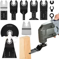 8Pcs Oscillating Saw Blades Set Bi-metal Stainless Steel Multitool Kit for Wood Plastic Cutting Gaskets Included