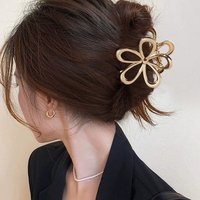 1 piece Women's Fashion Flower Hair Clip, Adorable Sweet Shark Clip Hair Accessory, Suitable for Half-Up Hair, Updos, Afternoon