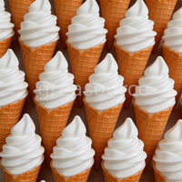 Soft Serve Ice Cream Model Plastic Artificial Vanilla Ice Cream In Waffle Cone Fake Food Prop For Cafe Display Food Photography
