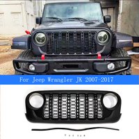 For Jeep Wrangler JK 2007-2017 Upgrade Grill JK Style New Design Decoration Black Front Bumper Mesh Grille Racing Grills