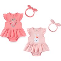 Cartoon Cute Baby Girl Clothing Set Ruffled Sleeveless Bodysuits Heaedband Summer Newborn Clothes 0-24 Months Infant Outfits