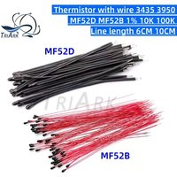 10PCS B3950 B3435 1% NTC Thermistor Thermische Widerstand MF52B MF52D 10K 100K Sonde strap draht 6CM 10CM Temperatur control sensor