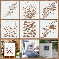 6PCS Large Stencil Templates for Painting – 11.8x11.8 inch DIY Wall, Fabric, Card Decoration Tools