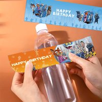 10/40pcs Zootopia Bottle Stickers Judy Nick Waterproof Sticker Bottle Labels Kids Birthday Party Decoration Baby Shower Favors