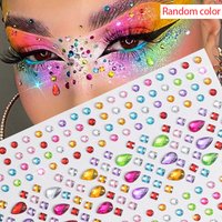 1Pcs 3D Sparking Diamond Face Eye Makeup Multi Patterned Star Shaped Rhinestone Dazzling Stage Look Temporary Tattoo Stickers