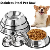 Stainless Steel Pet Bowl Cat Bowl Dog Food Bowl Multi-Specification Anti-fall Food Bowl Food Bowl Feeding Pet Supplies