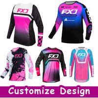 2026 FXJ NEW pink motocross jersey customize name number child girl Enduro woman adult clothes T-shirt off-road