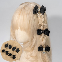 1 Paar japanische Harajuku Gothic Love Spitze Schleife Haarspange Lolita Subkultur vielseitiges Pferdeschwanz-Haar-Accessoire