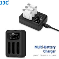 JJC DB-110 LI-90B Battery Charger Multi-Slot for Ricoh GR IIIx HDF GR3x GR III HDF GR3 WG-6 G900 LI-90B for Olympus TG7 TG6 TG5