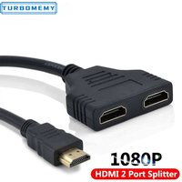 HDMI-compatible 2 Dual Port Y Splitter One Input to Two Output Adapter Cable V1.4 Male to Double Female Cable For TV Box Camera