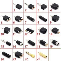 2pcs 6.35/6.5mm male to 3.5mm Audio Stereo/mono Jack Female To 2 RCA Male Audio Jack Connector Adapter Converter Speaker