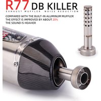 For Original Yoshimura R77 Exhaust Pipe Catalyst Escape Silenciador Muffler Plug 49mm Removable DB Killer