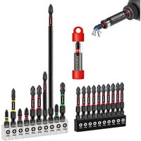 Geinxurn #2 Pozi Screwdriver Bit Set,Impact Magnetic Alloy Steel Bit with Bit Holder and Storage Organizer