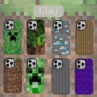 Hot Game Green Pixel Monster Cartoon Phone Case for iPhone 17 16 15 14 13 12 11 X XS XR 7 8 Air Pro Max Plus Double-layer Cover