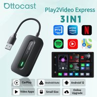 OTTOCAST Play2Video Express adaptateur CarPlay Android Auto sans fil pour Youtube Netflix pour Volvo Chevrolet VW accessoire de voiture