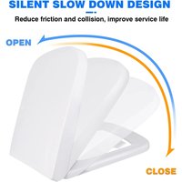 Toilet seat cover Soft close,clip-on toilet seat Antibacterial Flapper Suitable for most toilets