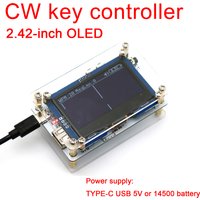 USB keyboard CW Electronic Key Controller Send Morse code 2.42-inch OLED display for Amateur Ham Radio CW Practice & Transmit