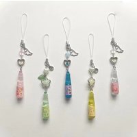 Handmade Ramune Soda Bottle Phone Chain Japanese Style Ramune Bottle Phone Charm Handmade Beaded Lanyard Keychain