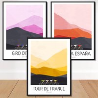 AliExpress AliPaint France Mountain Bike Poster Canvas Painting Wall Art Pictures Kid's Room Home Decor Watercolor Cycling Race Cyclist Tour De