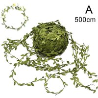 5/20M Silk Leaf-Shaped Handmake Artificial Green Leaves Faux Vines Bathroom Decorative Diy Wreath Accessories Home Decoreation