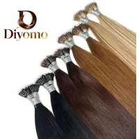 Nano Rings Straight Tip Hair Extension Natural Virgin Shadow 100% Human Hair Bulk Blonde Packages Micro Beads Wholesale Keratin