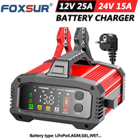 12V 24V FOXSUR FPT-250 Car Battery Charger For Car Motorcycle Truck High-Power Booster Pulse Repair for Lead-Acid AGM LiFePo4
