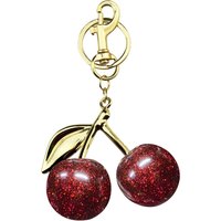 Exquisite Red Cherry Fruit Bag Charm Keychain for Elegant Women Backpack Purse Pendant Earring Jewelry Gift