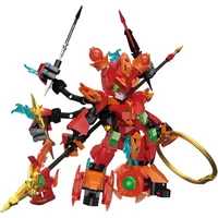 New Three Kingdoms Lu Bu Zhao Yun Bull Demon Mech Guan Yu Building Blocks Model Sun Wu Boy Holiday Gift Educational Toys Hobby
