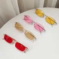 New Fashion Small Rectangle Sunglasses Men Women Vintage Square Driving Sun Glasses Luxury Brand Metal Frame Eyewear