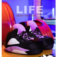 Size 36-45 Unisex Home House Floor Indoor Fluffy Funny Sneakers Basketball Shoes Winter Cotton Slippers Women Snug Lovers Warm
