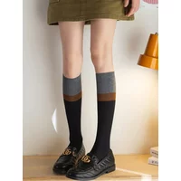 Autumn Winter Women Stockings JK Japanese Style Girls Long Socks Stockings Women Harajuku Vintage Cotton Knitting Knee Socks Sox