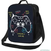 Video Game Weapon Gamer Play Gaming Insulated Lunch Bag Tote Handbag Food Container Cooler Pouch for Beach School Work Office