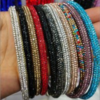 Glass Crystal Cord Rhinestone Rope Applique Colorful Tube Trim Strass Bridal Dress Clothes Hairpin Shoes Bags DIY Round
