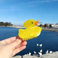 Cute Yellow Hair Claw Clip Summer Non Slip Unique Cartoon Duck Ponytail Holder for Women Girls Hair Styling Accessories