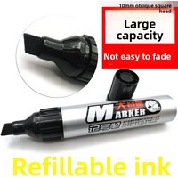 6Pcs Permanent Marker Pen - Waterproof Ink, 10mm Crude Nib, Black/Blue/Red/Green - Office Stationery & School Supplies