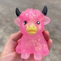Glitter Highland Cow Stress Ball Slow Rising Squishy Squeeze Toy Cute Soft Fidget Sensory Anxiety Relief Toy