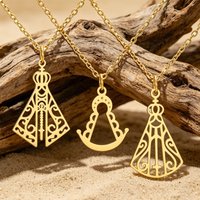 Our Lady of Aparecida Women Necklace Virgin Mary Pendant Catholic Religious Necklace Patroness of Brazil Stainless Steel Jewelry