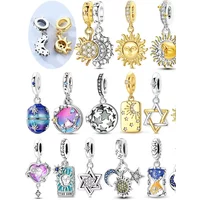 Charms Silver 925 Star Moon Sun Starry Sky Pendant Beads Fit Original Bracelets Bag Keychain Pendant Diy Women Jewelry Gift