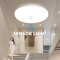 Bewegungsmelder-Deckenleuchte, LED-PIR-Deckenleuchten zum Aufhängen, für Heimbeleuchtung, Zimmer, Flure, Korridor, Treppe, Nachtlicht, Smart