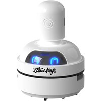 Cute Robot Desktop Vacuum Cleaner, White, USB Rechargeable Strong Suction, for Home Office School Desk Cleaning