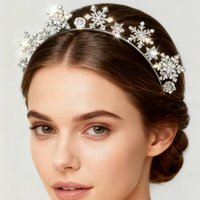 The new snowflake Christmas party headband from 1pc is elegant, fashionable and three-dimensional
