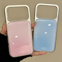 Pink Blue English Label Personality Phone Case for iPhone 17 16e 16 15 14 13 12 11 Pro Max X XR Air Plus Luxury Clear Soft Cover
