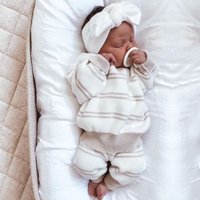 Baby Sweater Set 2025 New Autumn and Winter Baby Base Round Neck Knitted Sweater Pants Two Piece Set Trendy