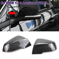 Carbon Fiber Style Black Side Mirror Cover Caps for BMW Series 1 2 3 4 X M 220i 328i F20 F21 F22 F23 F30 F32 F33 F36 X1 - 1 Pair