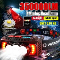 35000LM Headlamp Super Powerful Flashlights EDC LED Flashlight Portable Lights USB Rechargeable Lamp for Outdoor Camping Hiking