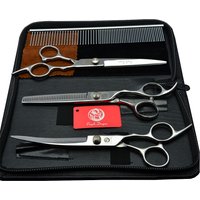 Ciseaux de toilettage pour chiens 6 ", ciseaux de coiffure pour animaux de compagnie en acier inoxydable du japon, ciseaux de coupe, ciseaux amincissants, ensemble de ciseaux incurvés Z3001