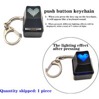 RGB Lighting Keychain Couple Keyring Fingertip Office Decompression Toy Key Cap Key Mobile Phone Backpack Pendant Gift