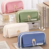 Pencil Case Large Capacity Pencil Bag Cute Cosmetic Bag Canvas Pencil Pouch Student Supplies Back to School Accessories Gift